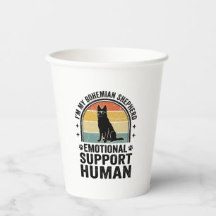 Vasos De Papel Pastor bohemio humano de apoyo emocional vintage