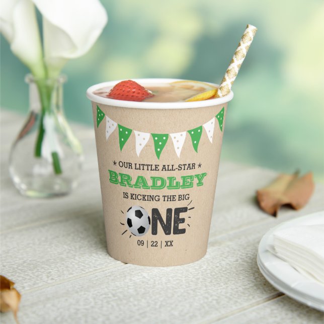 Vasos De Papel Patear El Grande | Primer cumpleaños del fútbol (in situ)