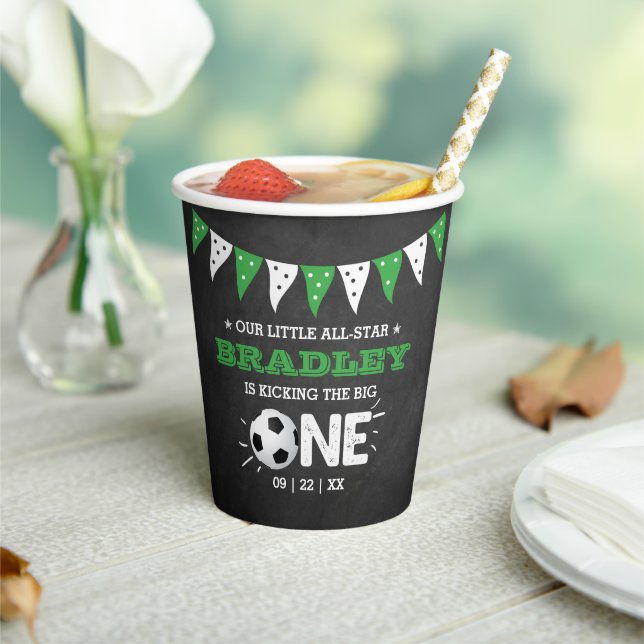 Vasos De Papel Patear El Grande | Primer cumpleaños del fútbol (in situ)