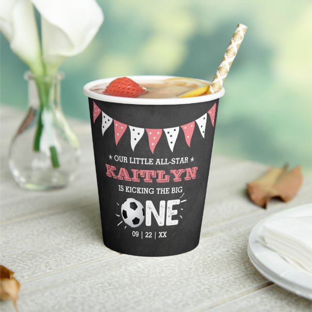 Vasos De Papel Patear El Grande | Primer cumpleaños del fútbol (in situ)