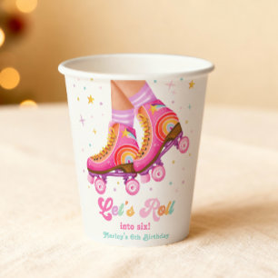 Vasos De Papel Patines de Rodillo Vamos a Patinar Cumpleaños de N