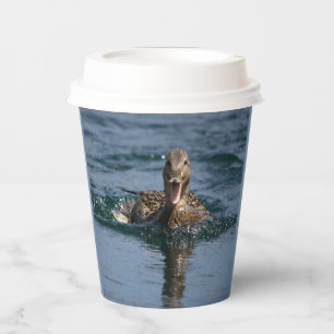 Vasos De Papel Pato con el pico abierto