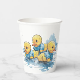 Vasos De Papel Pato de caucho con ropa azul