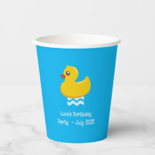 Vasos De Papel pato de goma amarillo - fiesta de cumpleaños 