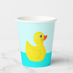 Vasos De Papel Pato de goma para fiesta de bebé