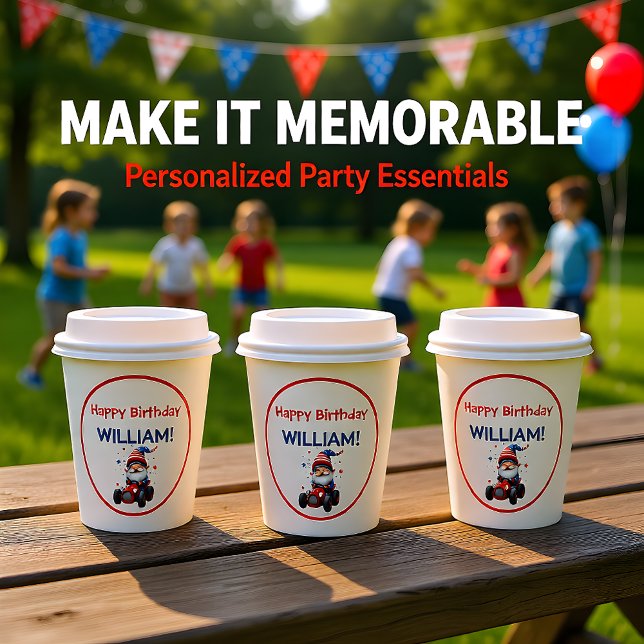 Vasos De Papel Patriotic Gnome Kid's Birthday (Subido por el creador)