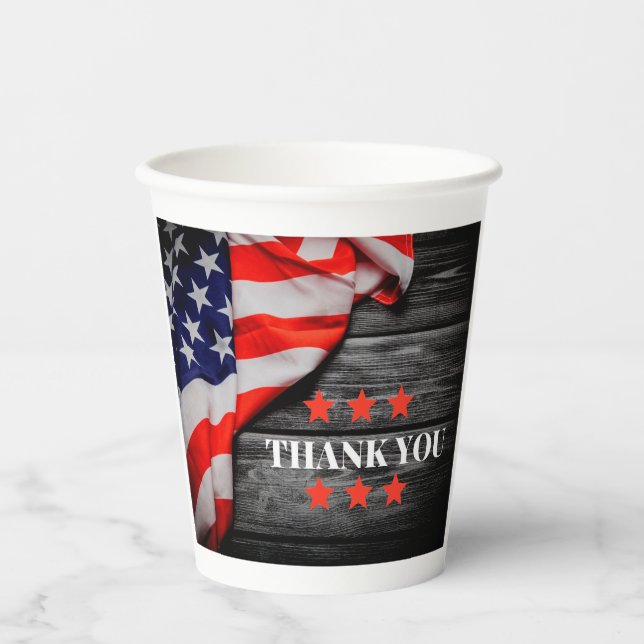 Vasos De Papel Patriotic Gracias (Anverso)