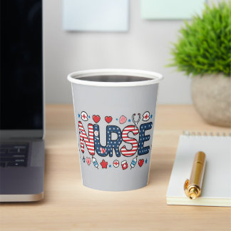 Vasos De Papel Patriotic Nurse Plastic Tumbler – USA Flag Nursing