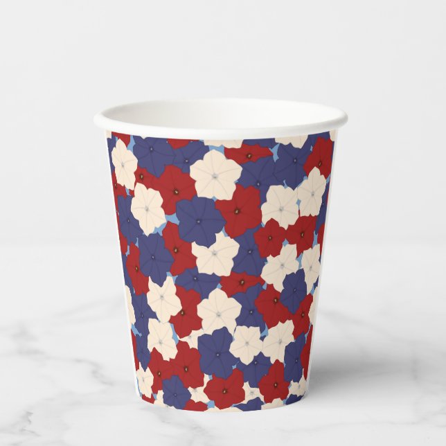 Vasos De Papel Patriotic Petunias (Anverso)