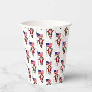 Vasos De Papel Patriotic Santa Visiting USA