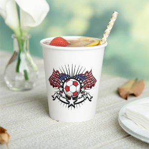Vasos De Papel Patriótico American Soccer Design Bandera de Estad