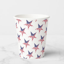 Vasos de papel patrióticos bandera estadounidense