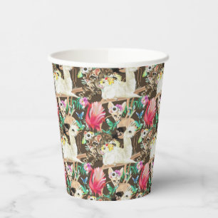 Vasos De Papel Patrón animal tropical