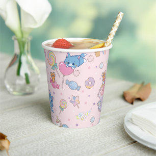 Vasos De Papel Patrón Anime Tom, Jerry y Tuffy Candyland