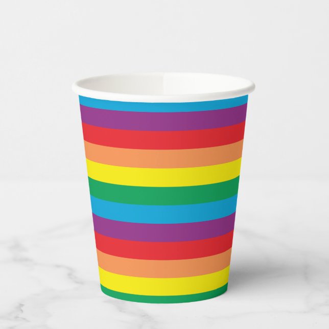 Vasos De Papel Patrón arcoiris simple (Izquierda)