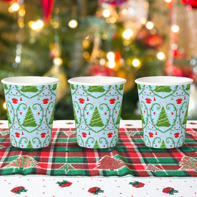 Vasos De Papel Patrón Baby Shower de Baby Girl Santa Outfit (Subido por el creador)