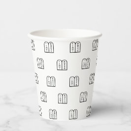 Vasos De Papel Patrón blanco y negro de la Torah judía Hanukkah