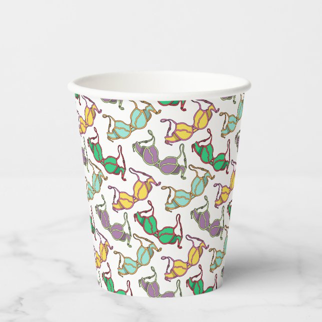 Vasos De Papel Patrón Bra multicolor (Anverso)
