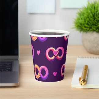 Vasos De Papel Patrón cardíaco sin problemas del Día de San Valen