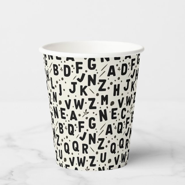Vasos De Papel Patrón clásico de erudito de medianoche (Anverso)