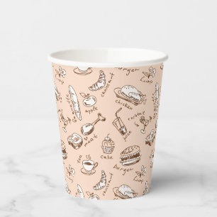 Vasos De Papel Patrón con alimento