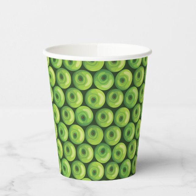 Vasos De Papel Patrón con manzanas verdes (Izquierda)