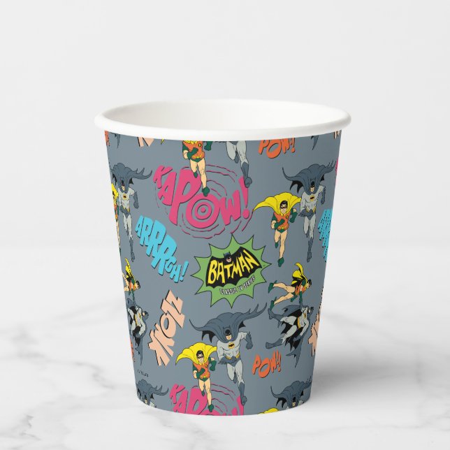 Vasos De Papel Patrón De Acción Batman Y Robin (Anverso)