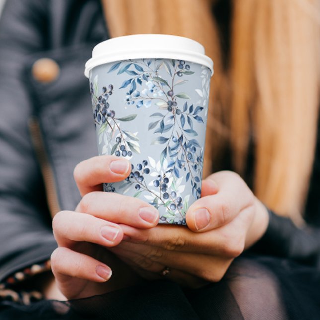 Vasos De Papel Patrón de acuarela de arándanos (Subido por el creador)