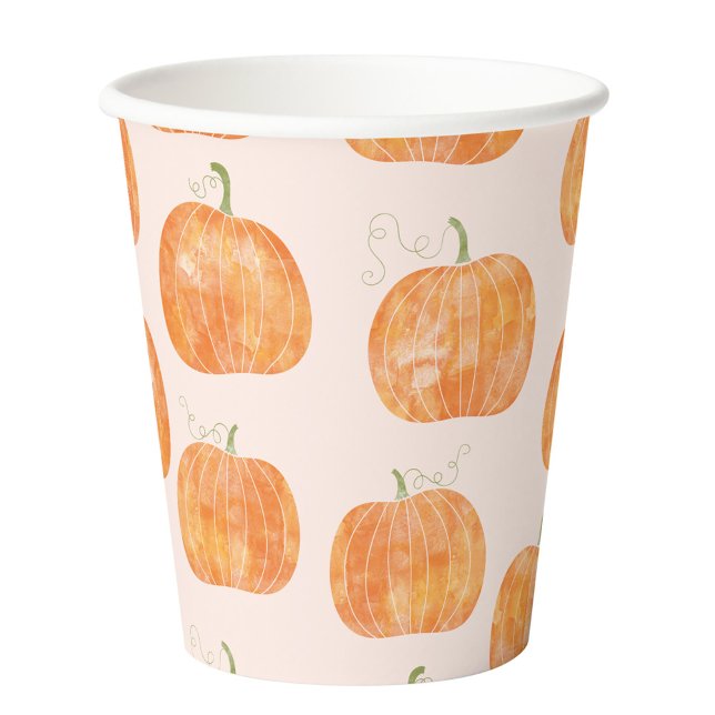 Vasos De Papel Patrón de acuarela de calabaza (Watercolor pumpkin pattern party paper cups)