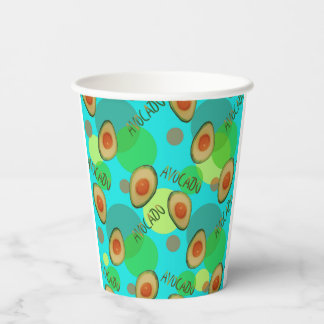 Vasos De Papel Patrón de aguacate fresco y divertido