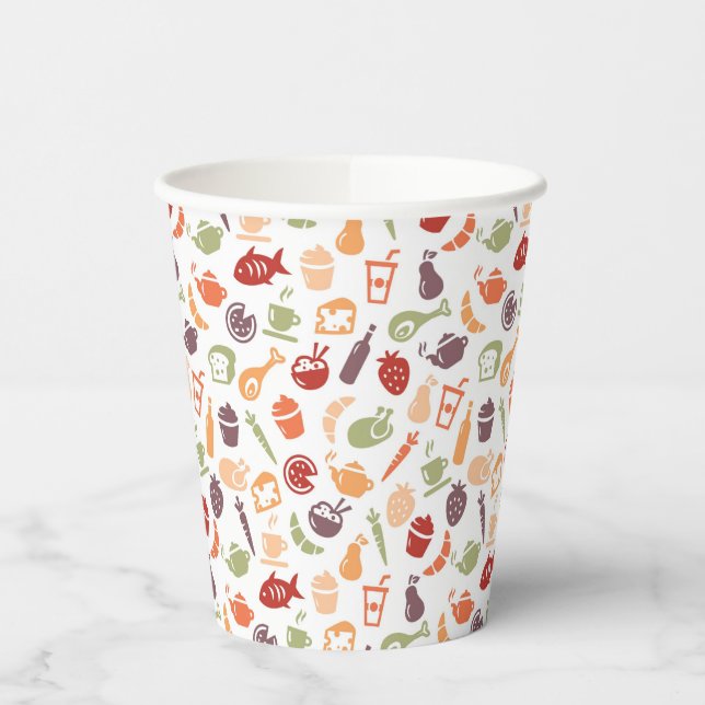 Vasos De Papel Patrón de alimentos (Izquierda)