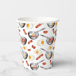 Vasos De Papel Patrón de alimentos de Bacon y Huevos para el desa