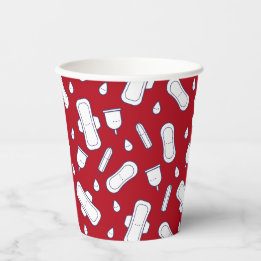 Vasos De Papel Patrón de almohadillas de tampón blanco rojo de pr