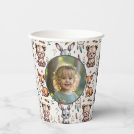 Vasos De Papel Patrón de animales de Woodland neutros Foto de cum