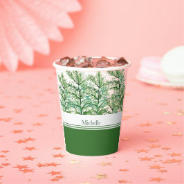 Vasos De Papel Patrón de árbol artesanal personalizado