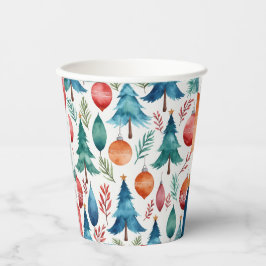 Vasos De Papel Patrón de árbol de Navidad