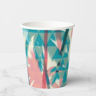 Vasos De Papel Patrón de árbol de palma