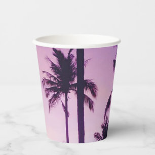 Vasos De Papel Patrón de árbol de palma