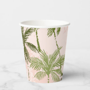 Vasos De Papel Patrón de árbol de palma