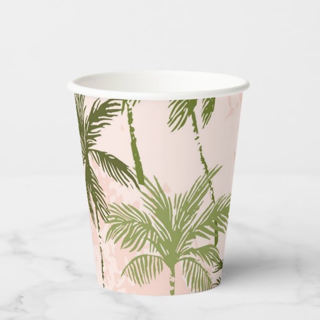 Vasos De Papel Patrón de árbol de palma (Anverso)