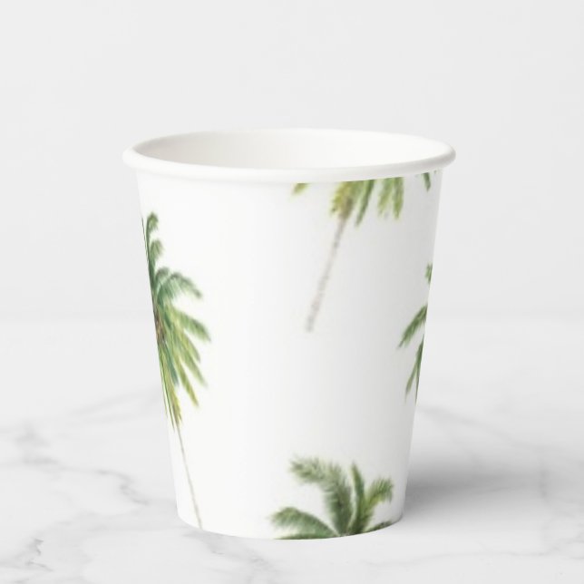 Vasos De Papel Patrón de árbol de palma (Anverso)