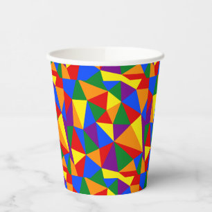 Vasos De Papel Patrón de arco iris de polígono