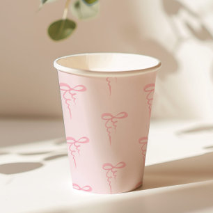Vasos De Papel Patrón de arco rosado de Rubor chica ducha de bebé