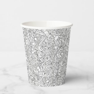 Vasos De Papel Patrón de B&W médico