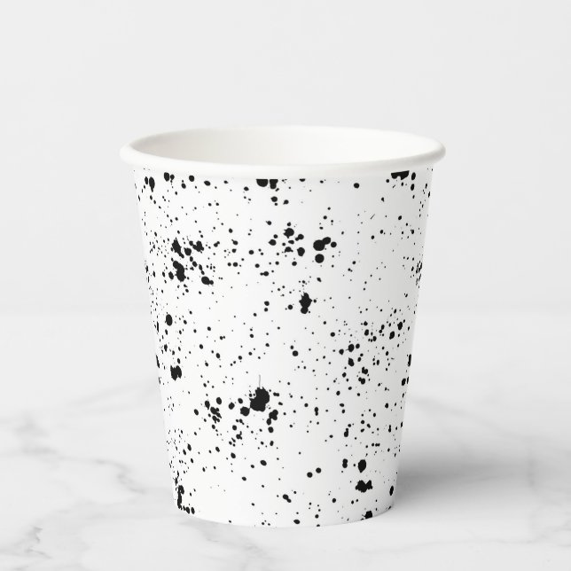Vasos De Papel Patrón de bandeja de pintura negra (Anverso)