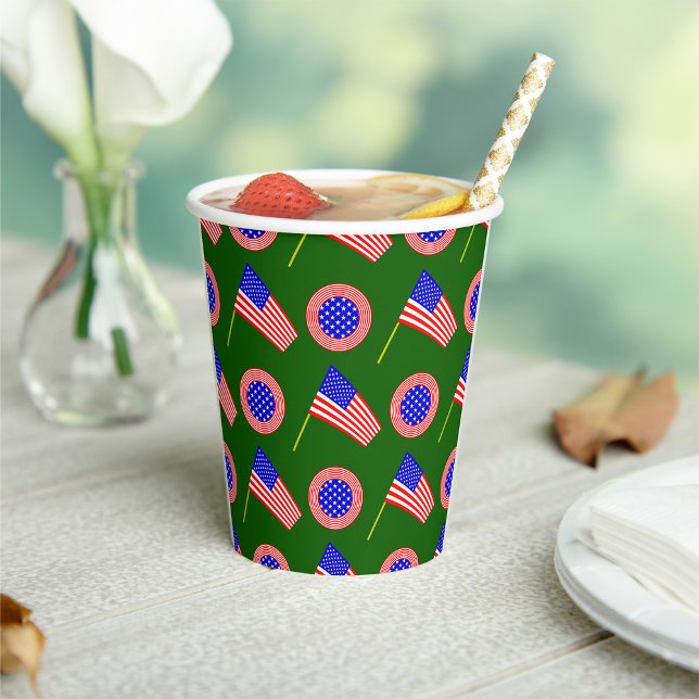 Vasos De Papel Patrón de bandera estadounidense patriótica sobre  (Subido por el creador)