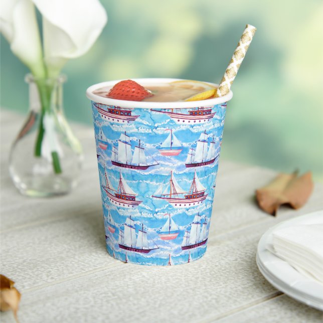 Vasos De Papel Patrón de barcos náuticos (in situ)