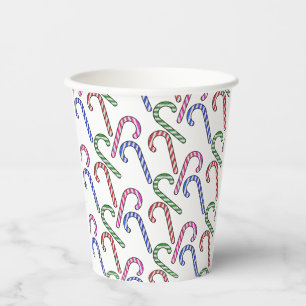 Vasos De Papel Patrón de bastón de purpurina