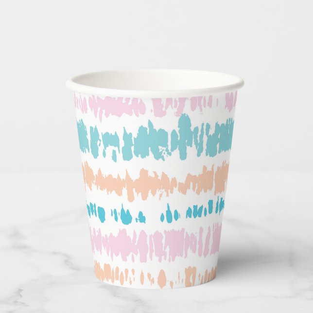 Vasos De Papel Patrón de Batik Pastel (Anverso)