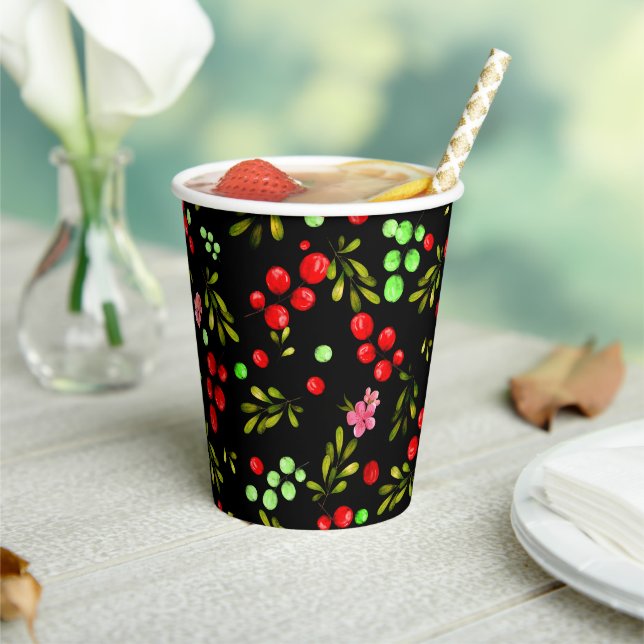 Vasos De Papel Patrón de Berries (in situ)